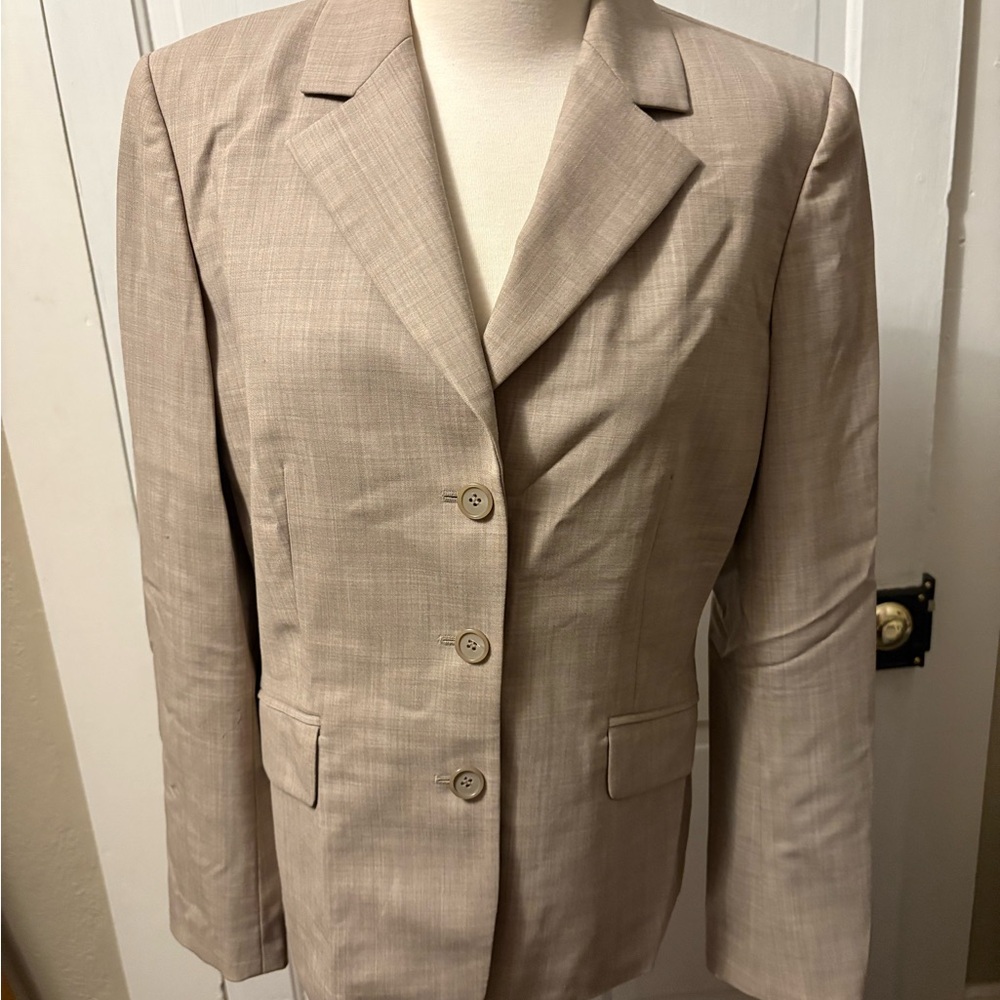 Casual Corner Tan Blazer Professional Suit Jacket